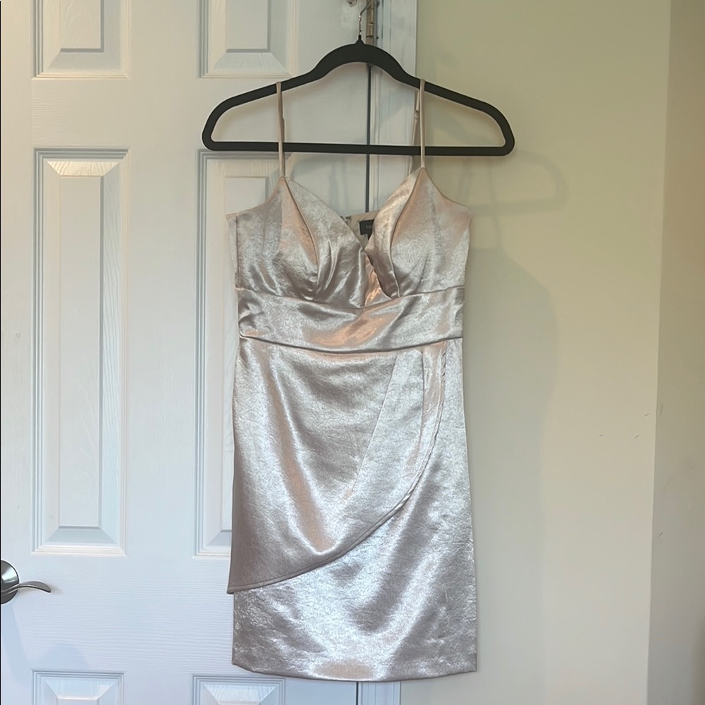 Teeze Me Shimmering Silver Mini Dress